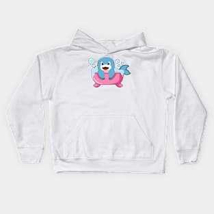 Dolphin on Bathtub Kids Hoodie